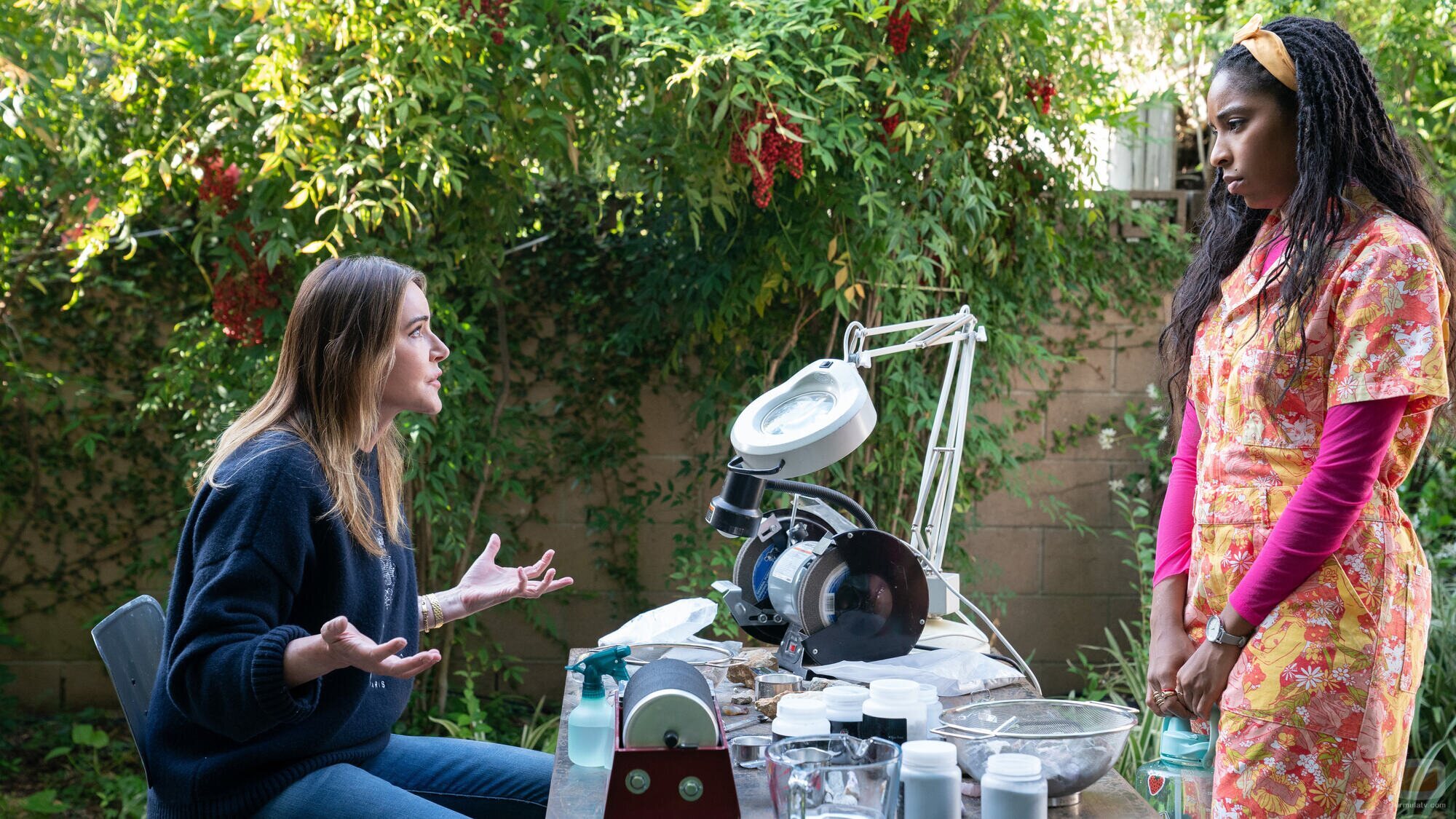 Christa Miller y Jessica Williams en 'Patatas' de 'Terapia sin filtro'