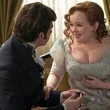 Nicola Coughlan y Luke Newton en el 3x06 de 'Los Bridgerton'