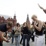 Soraya canta en el centro de Moscú