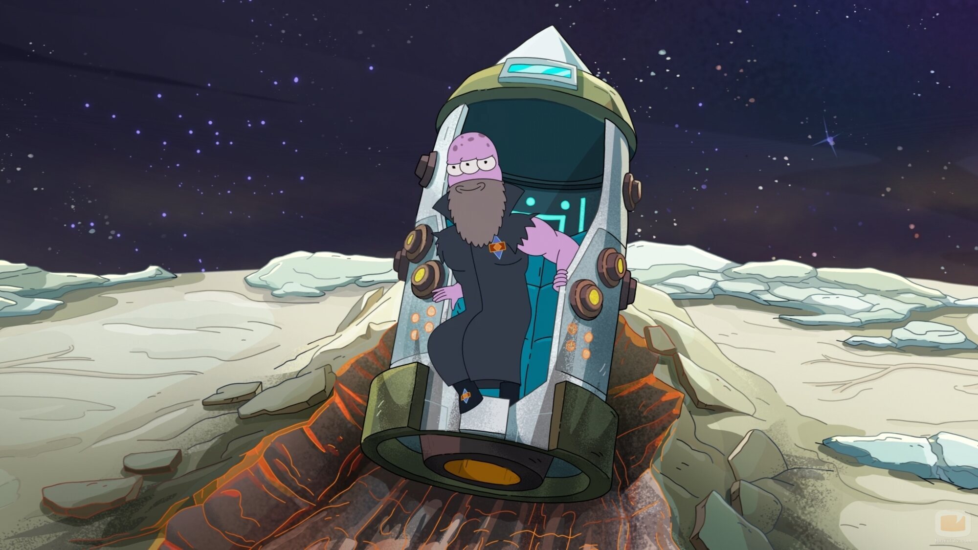 Escena de 5x11 titulado 'La cabeza gigante de Yumyulack' de 'Solar Opposites'