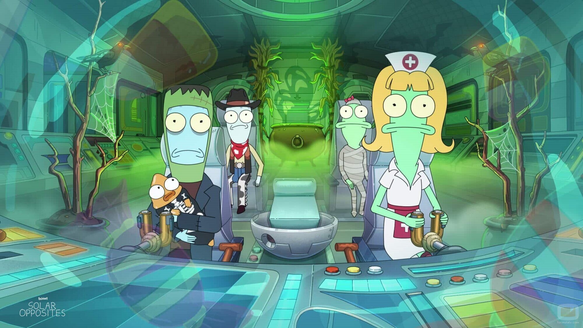 Capítulo 12 titulado 'El terrorífico especial de Halloween de Solar Opposites Parte 2: A la caza de Brown October' de 'Solar Opposites'