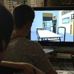 Jóvenes contemplan cómo es el Cyberzurbarán