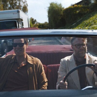 Foto de Ike Barinholtz y Seth Rogen en Capítulo 2 titulado 'El plano secuencia' de 'The Studio'