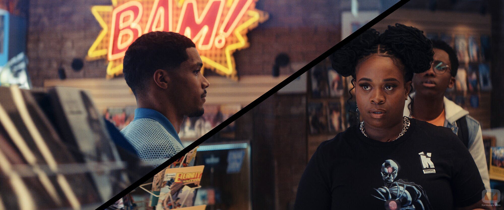 Imagen de Rome Flynn y Bria Henderson en la temporada 1 y el capítulo 02 de 'Mythic Quest: Más allá del juego'