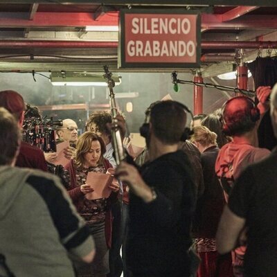 Carmen Machi en el rodaje de 'Aída y vuelta'