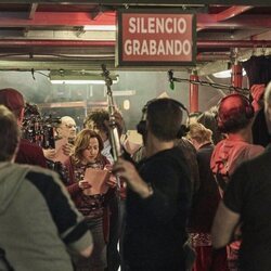 Carmen Machi en el rodaje de 'Aída y vuelta'
