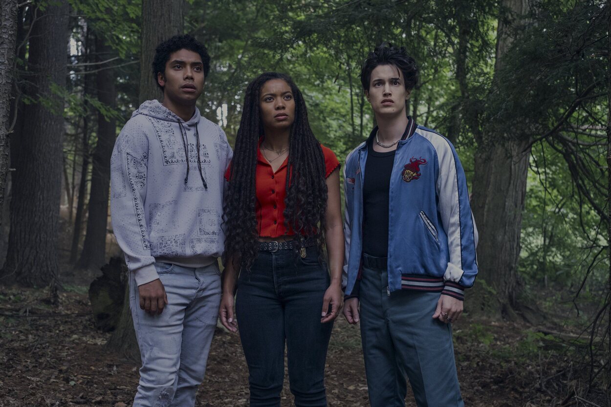 Chance Perdomo, Jaz Sinclair y Derek Luh en una escena de 'Gen V'