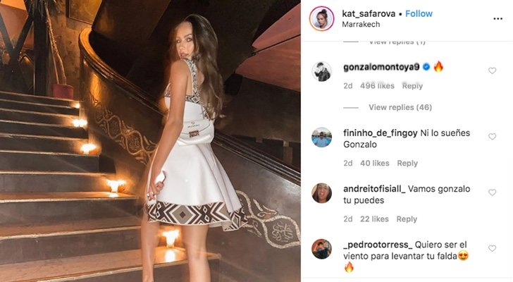 La publicación de Katerina en la que comentó Gonzalo