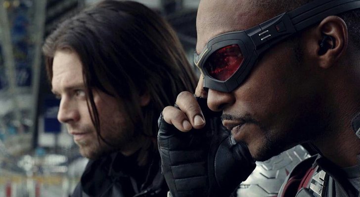 Sebastian Stan y Anthony Mackie en "Capitán América: Civil War"