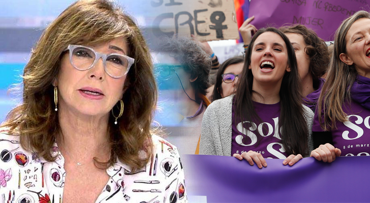 Ana Rosa Quintana e Irene Montero en el 8M