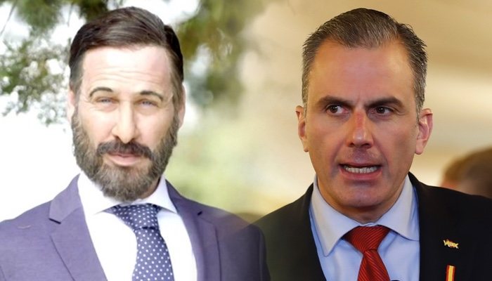 Joaquín Reyes, caracterizado como Santiago Abascal; y Ortega Smith