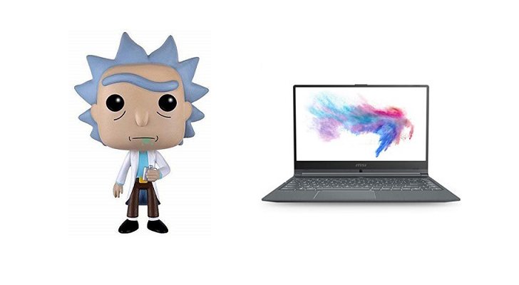 'Rick y Morty' y ordenador portátil