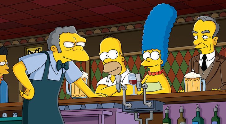 Moe, Homer y Marge en 'Los Simpson'