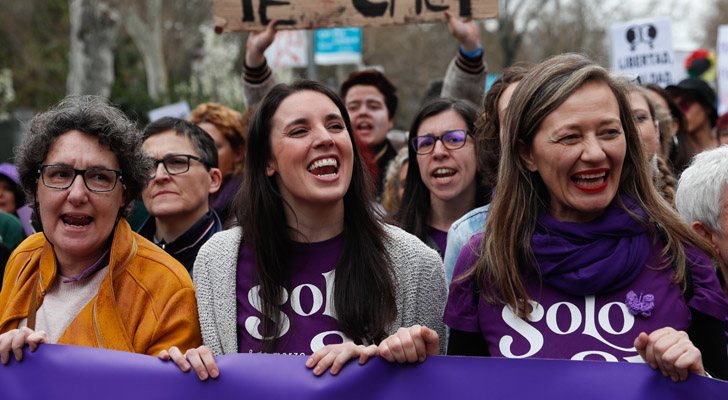 Irene Montero, en el 8M de 2020