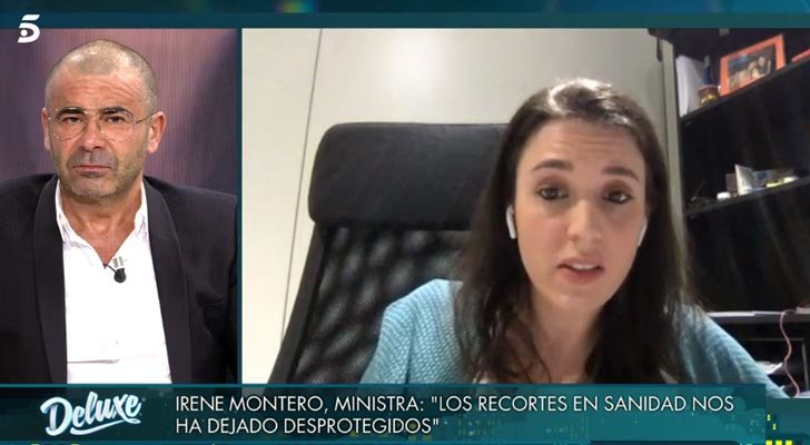 Jorge Javier Vázquez e Irene Montero en la conexión en 'Sábado Deluxe'