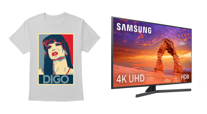 Camiseta y televisor