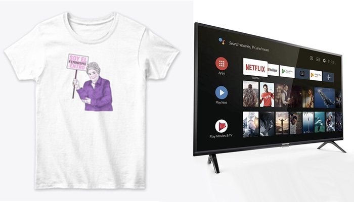 Camiseta y televisor