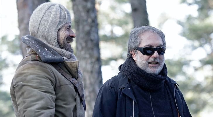 Rodolfo Sancho y Javier Olivares en el rodaje de 'El Ministerio del Tiempo'