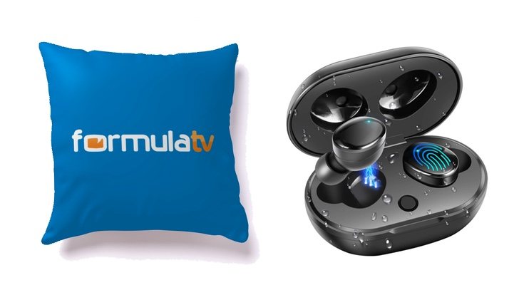 Cojín de FormulaTV y auriculares inalámbricos