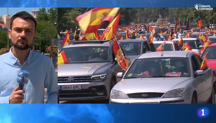 La cobertura de las manifestaciones de VOX en TVE