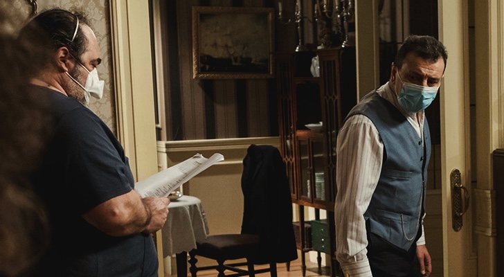 Grabación de 'Acacias 38' con mascarillas