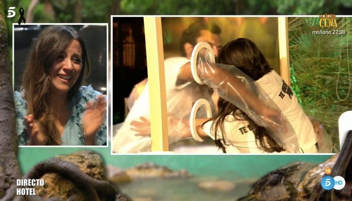 La mujer de Jorge, emocionada viendo el reencuentro en 'Supervivientes'