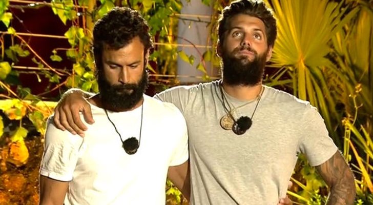 Jorge Pérez y Albert Barranco en la primera parte de la final de 'Supervivientes 2020'