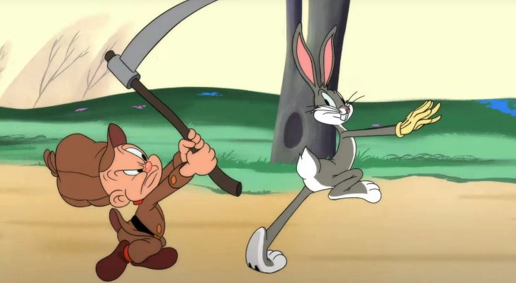 Elmer persigue a Bugs Bunny