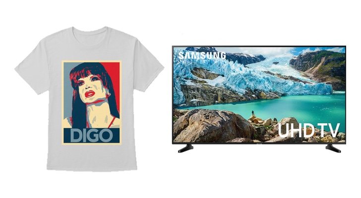 Camiseta de La Veneno y televisor Samsung