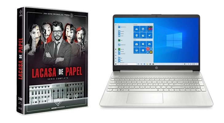 &#39;La casa de papel&#39; y ordenador portátil HP
