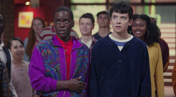 Ncuti Gatwa y Asa Butterfield en 'Sex Education'