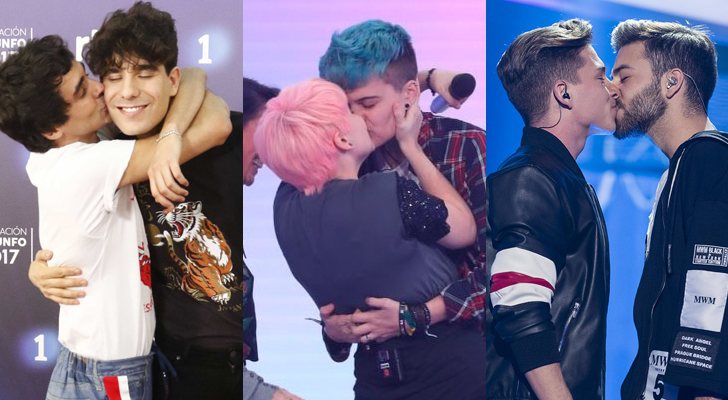 Los Javis, Marina y su novio Bastian, y Raoul y Agoney en 'OT 2017'