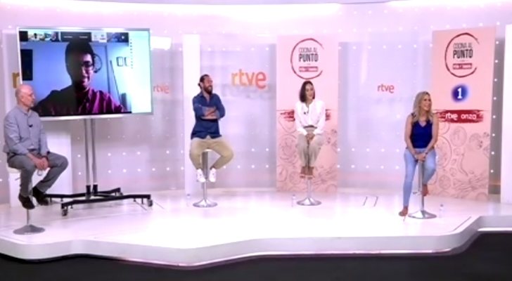 Estellés, Peña, Falcó y Prieto en la presentación de 'Cocina al punto con Peña y Tamara'