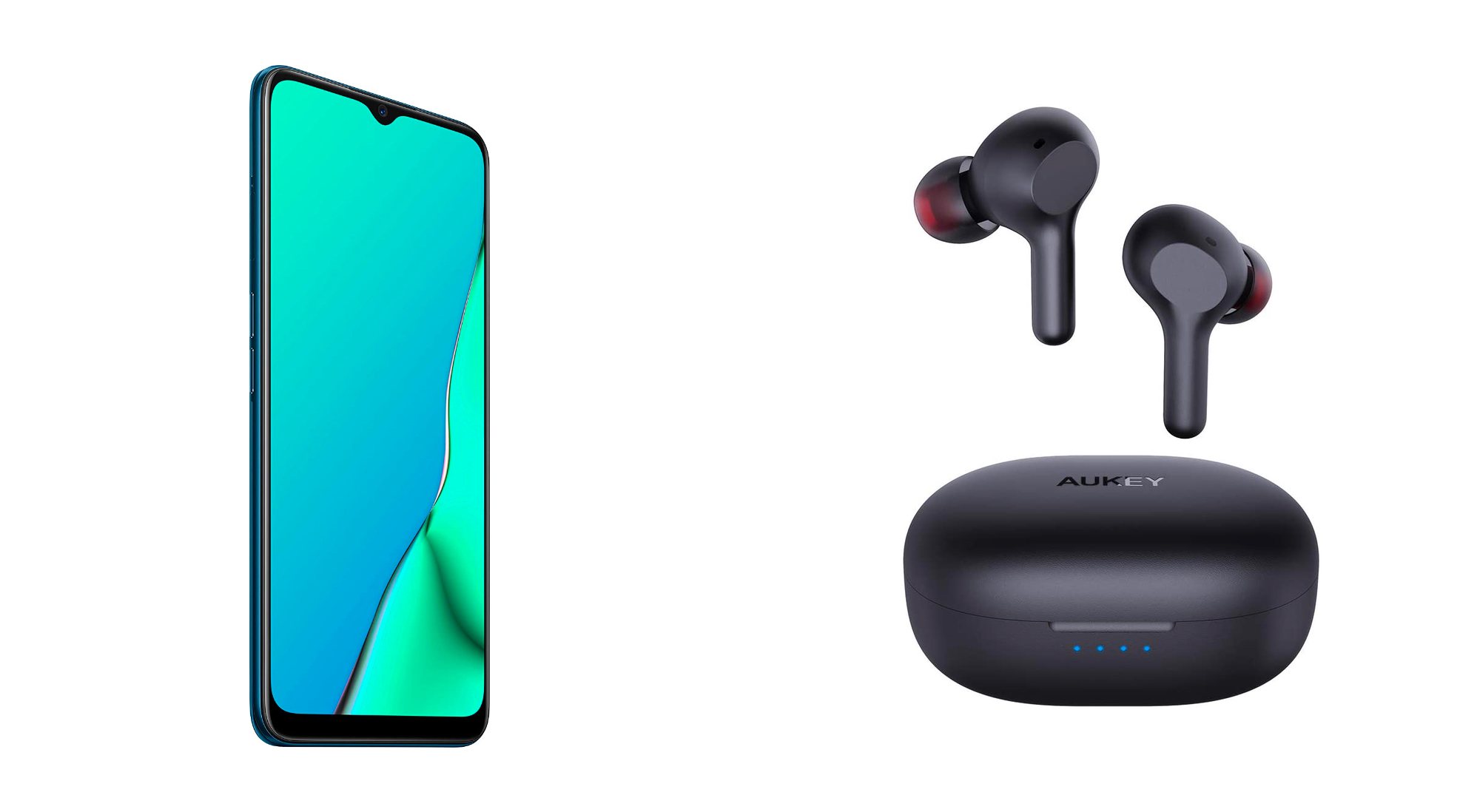 Oppo A9 y auriculares AUKEY