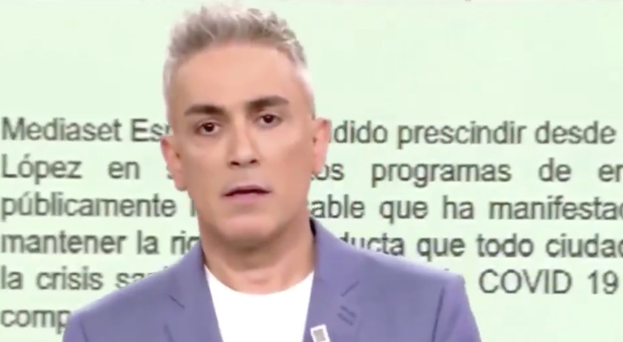 Kiko Hernández lee el comunicado de Mediaset sobre el despido de Marta López