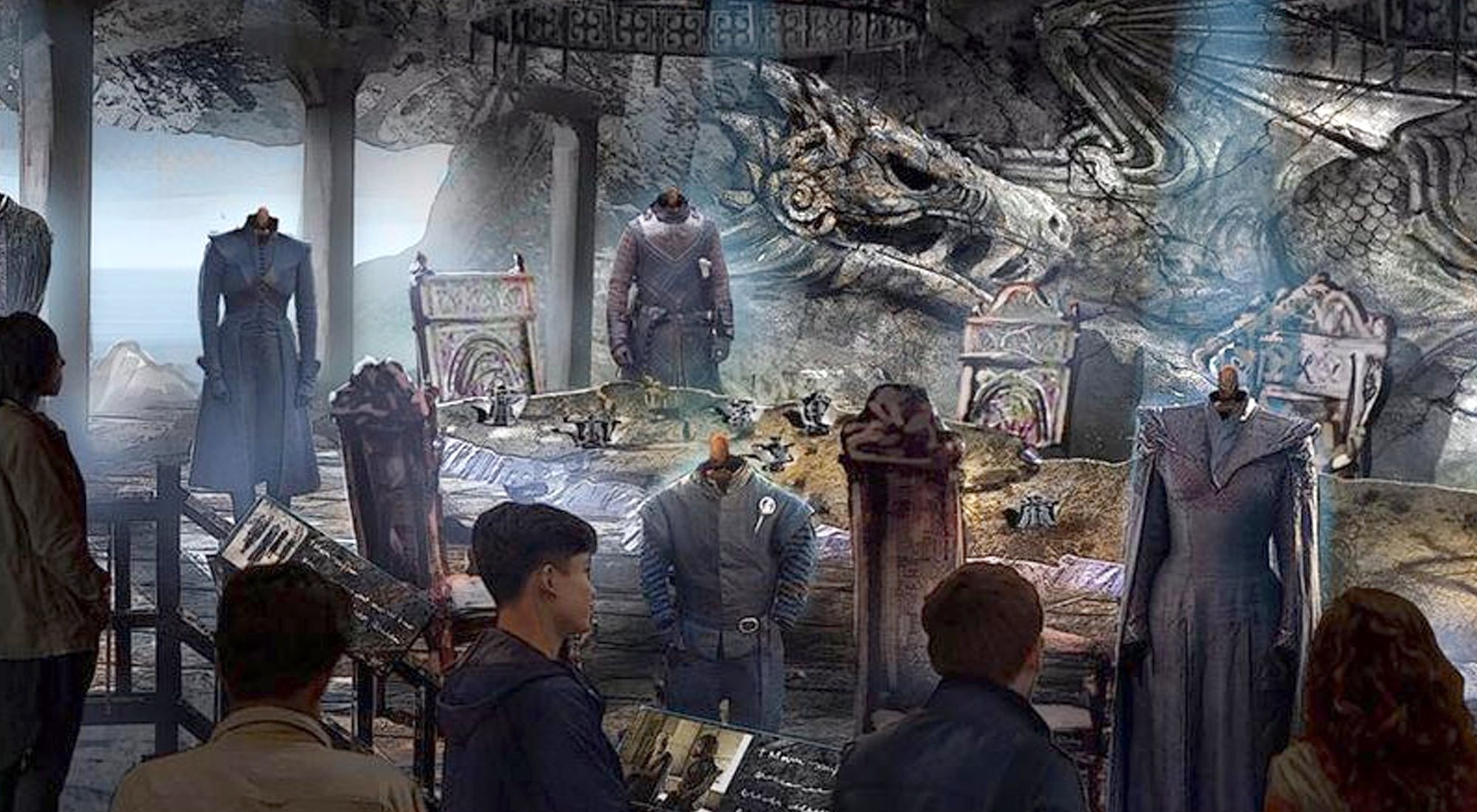 Ilustración de HBO sobre una de las salas de Game of Thrones Studio Tour