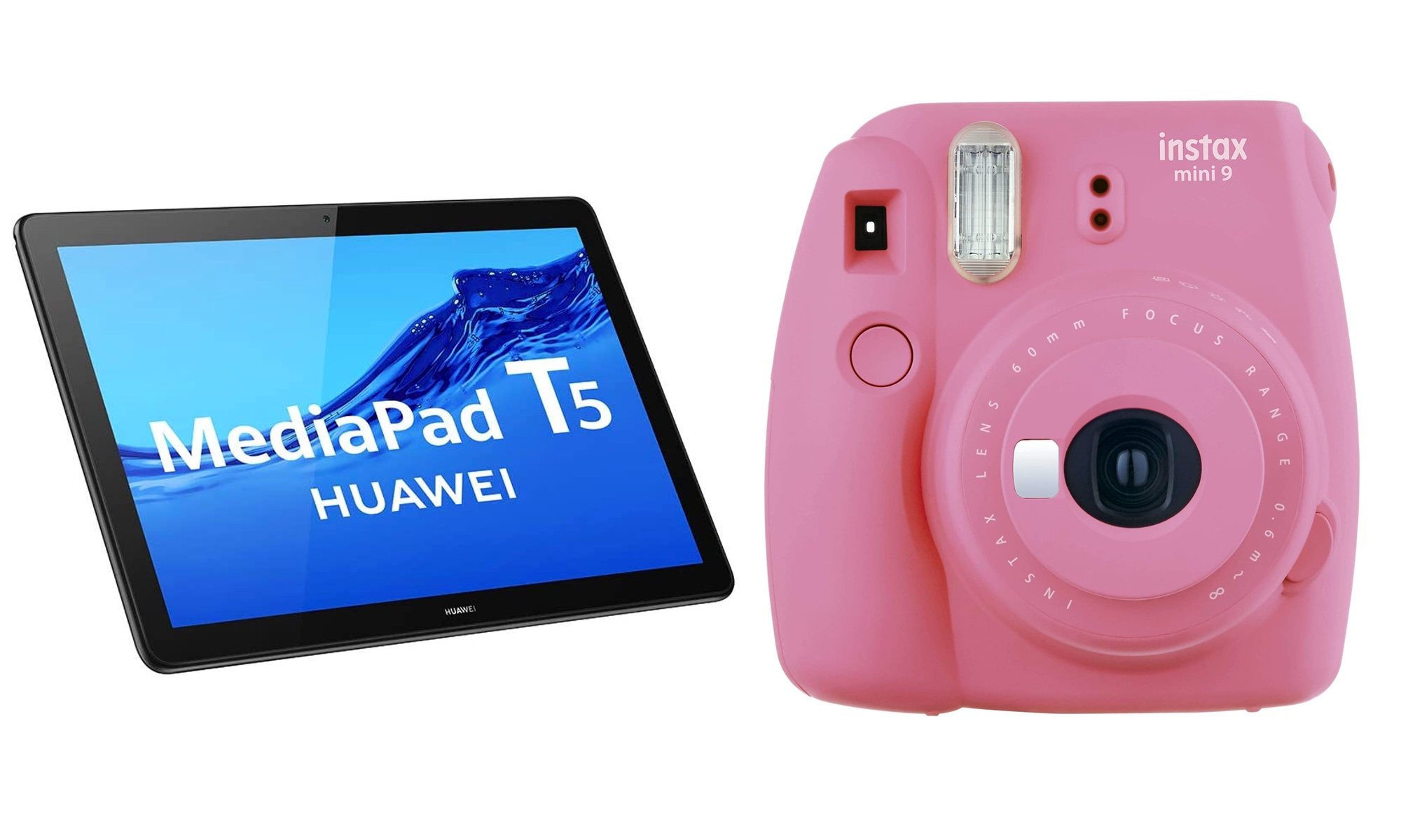 Tablet y cámara instantánea