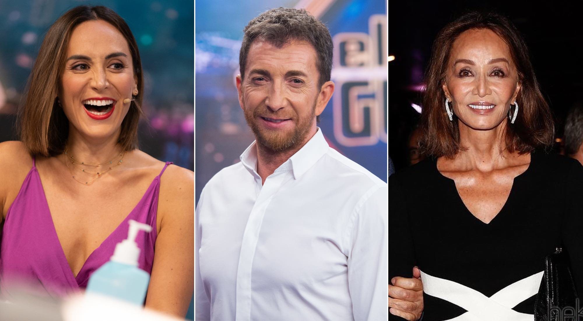 Tamara Falcó, Pablo Motos e Isabel Preysler, en 'El hormiguero'