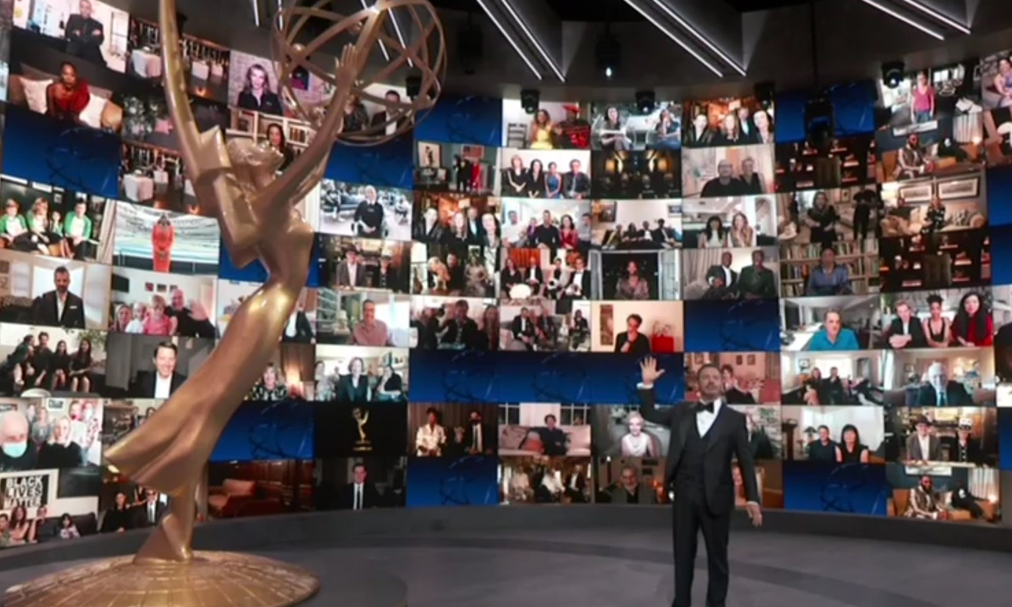 Jimmy Kimmel junto a los nominados de los Emmy 2020