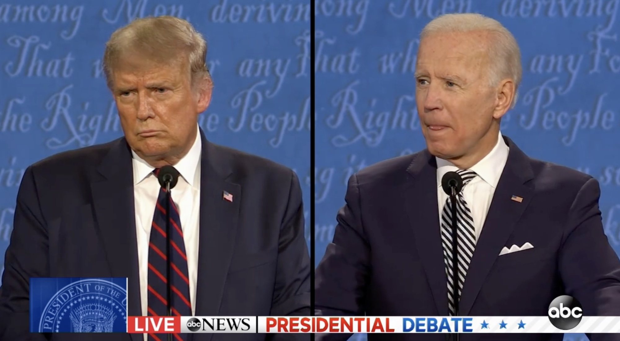 Trump y Biden en el primer debate presidencial