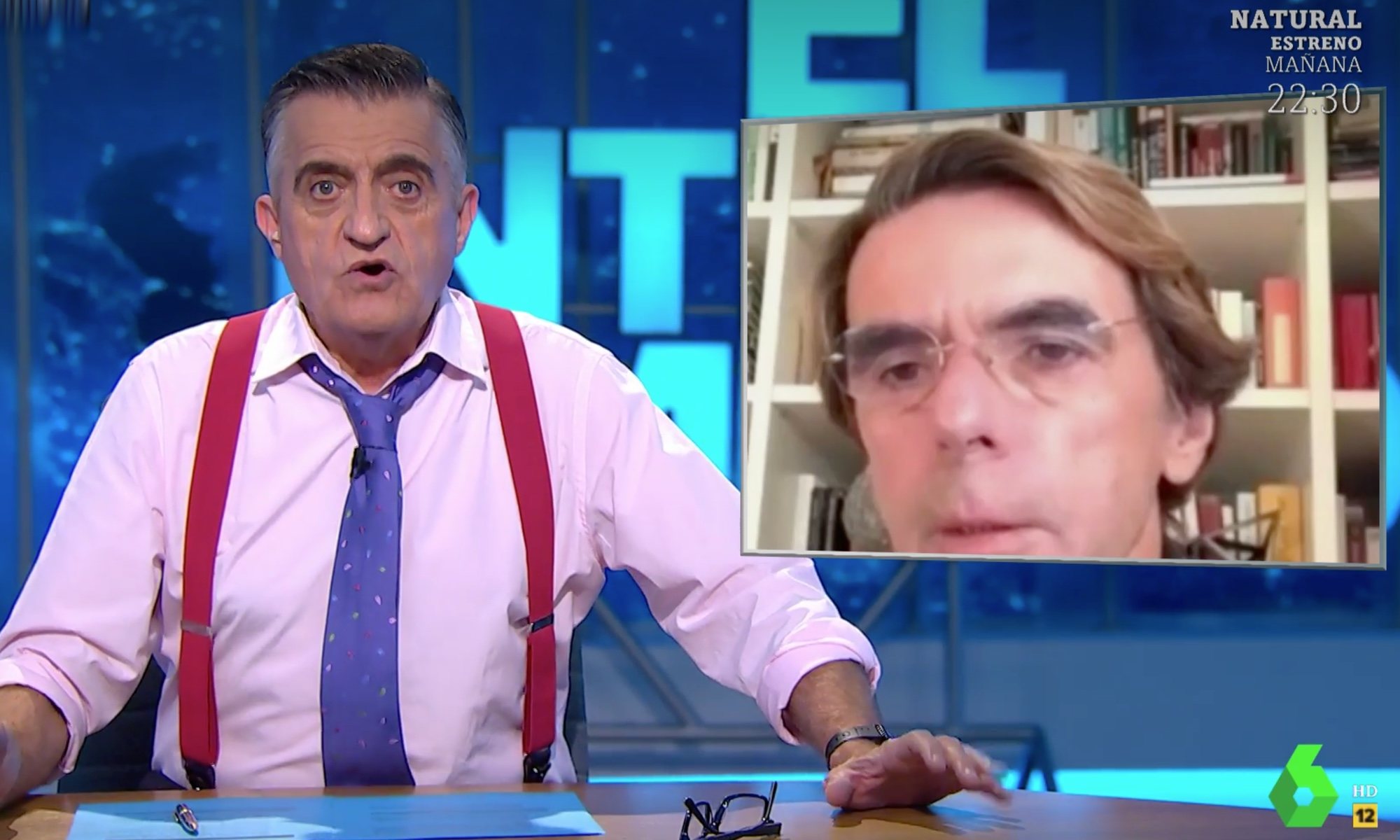 Wyoming, en 'El intermedio', reaccionando al nuevo look de Aznar