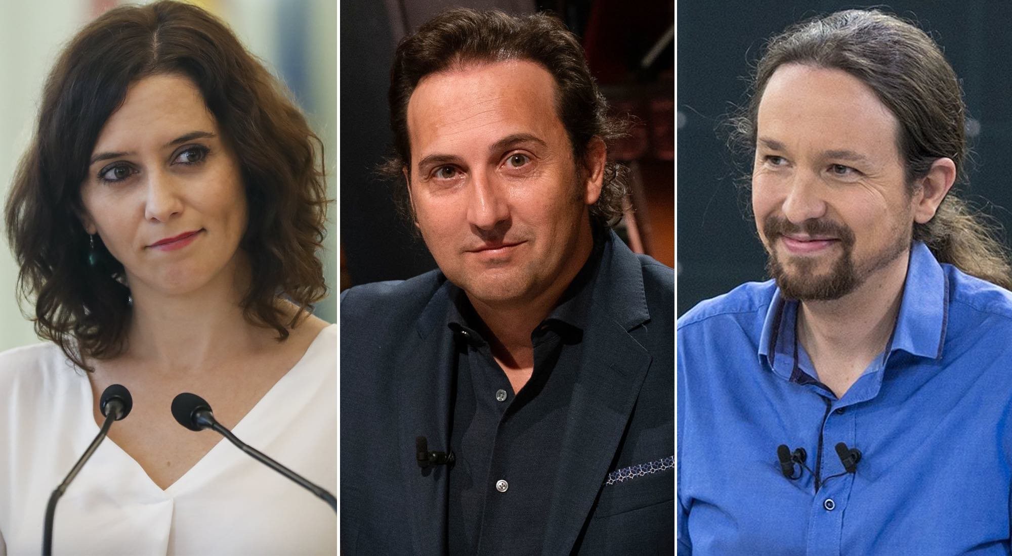 Isabel Díaz Ayuso, Iker Jiménez y Pablo Iglesias