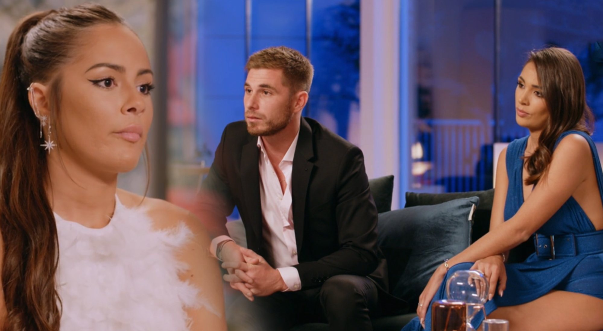 Melyssa, Tom y Sandra durante su reencuentro tras 'La isla de las tentaciones'