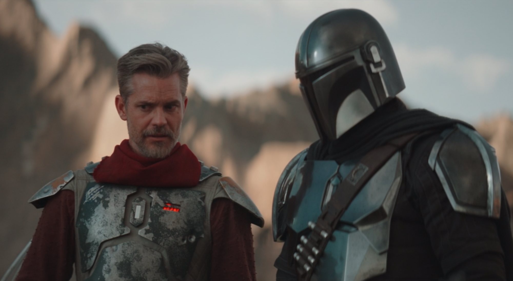 Timothy Olyphant y Pedro Pascal en 'The Mandalorian'