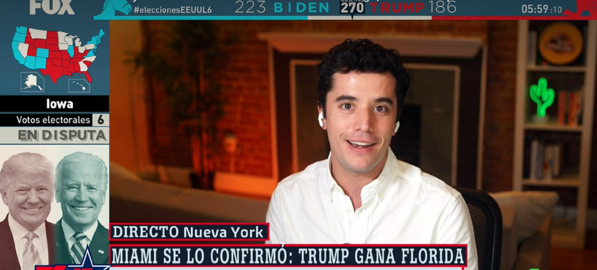 Emilio Doménech, el colaborador estrella de Ferreras en el especial de 'Al rojo vivo' sobre las elecciones estadounidenses