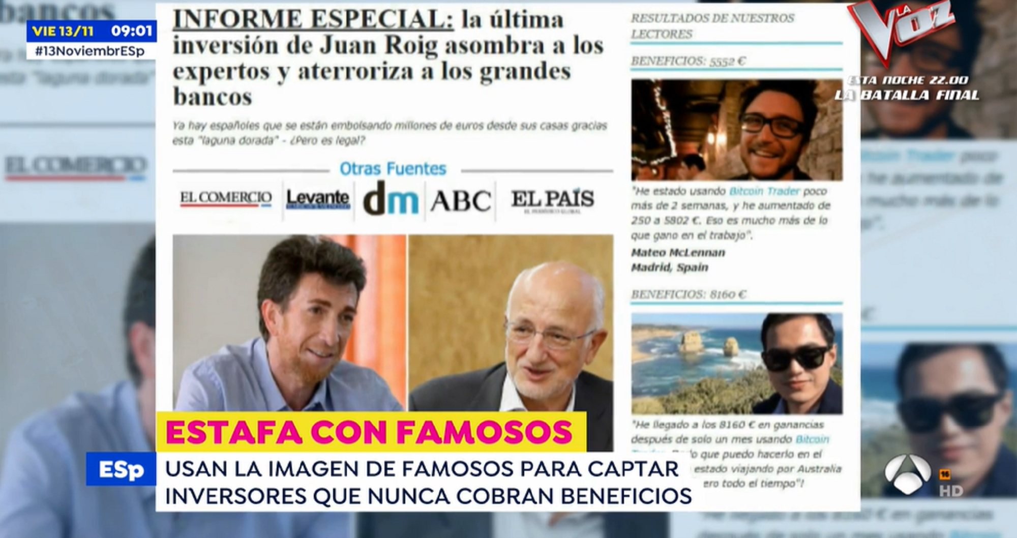 'Espejo público' desvela la estafa de una empresa que utiliza imágenes de famosos, como Susanna Griso o Pablo Motos, para captar clientes