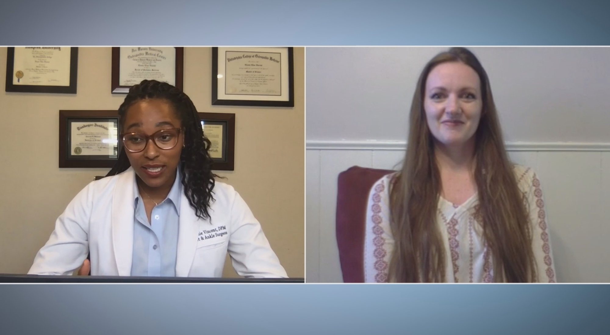 La podóloga Ebonie Vincent pasa consulta online en 'Los pies me están matando: primeros pasos'