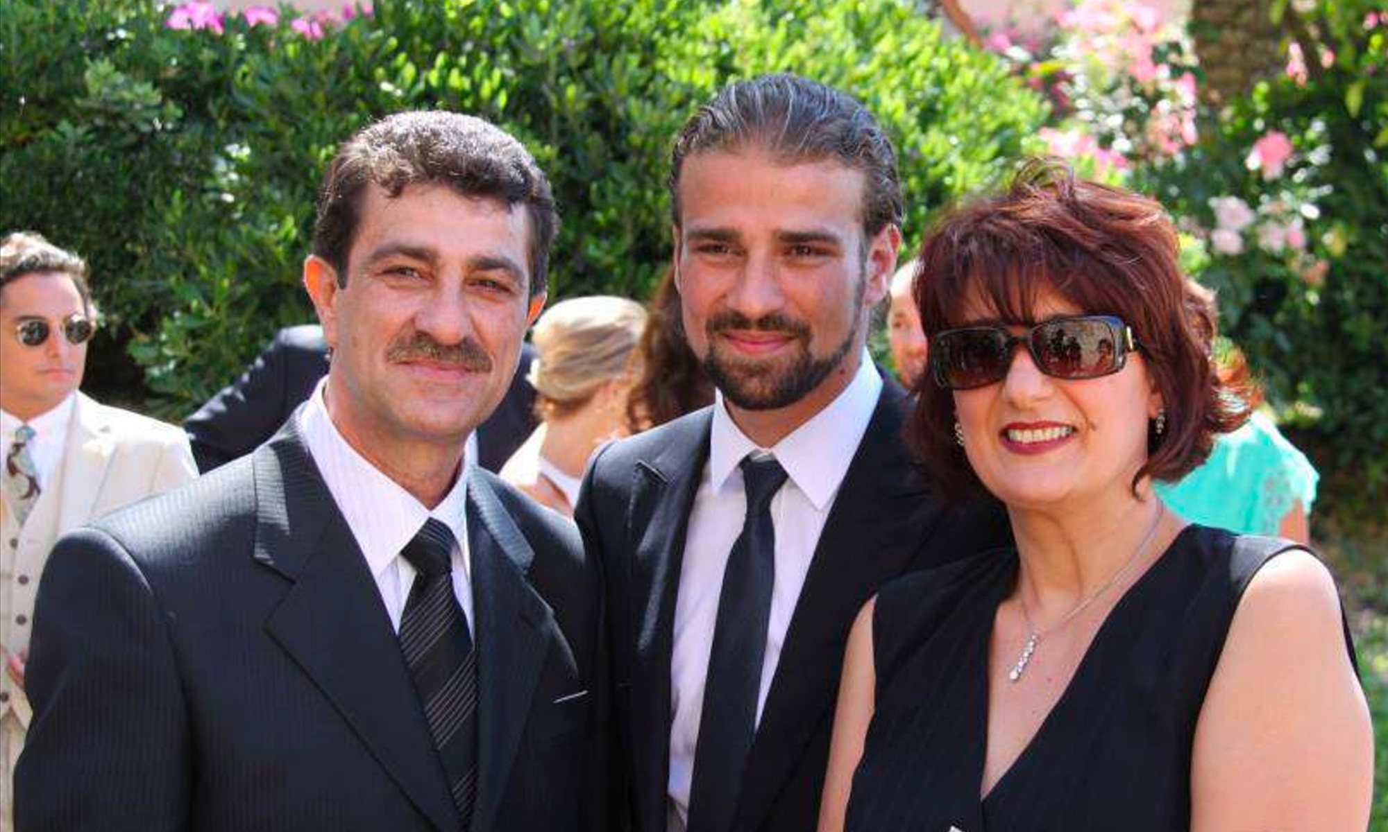 Mario Biondo con sus padres, Santina y Pippo