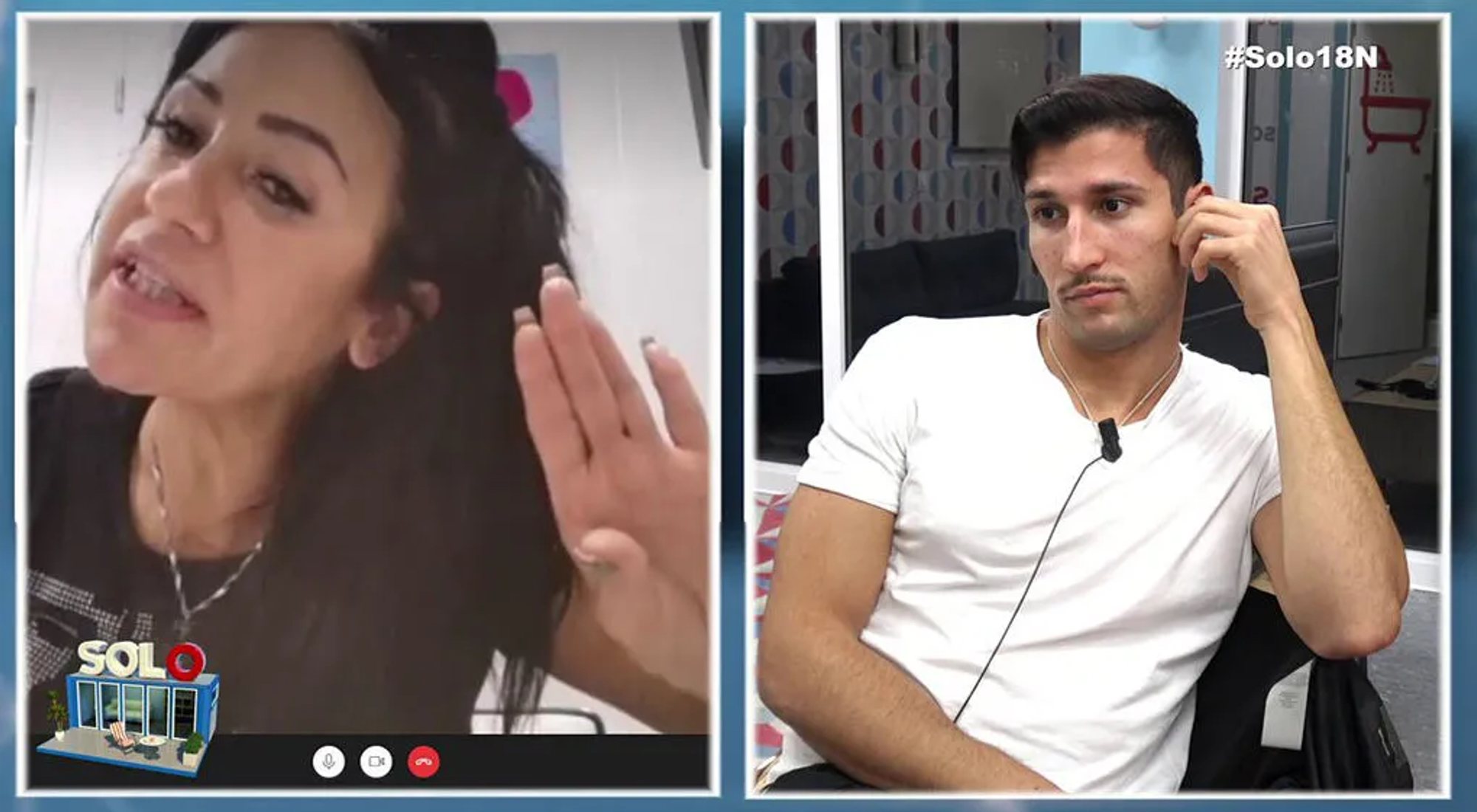 Maite Galdeano durante una videollamada con Gianmarco Onestini en &#39;Sola/Solo&#39;