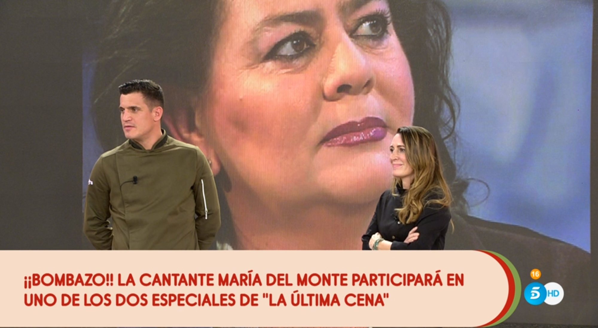 Miguel Cobo y Begoña Rodríguez anuncian la participación de María del Monte en 'La última cena'